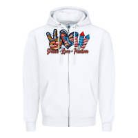 White peace love freedom Zipper Hoodie - RacoonDesign