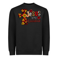 Black Jesus is My Valentine Cross Heavyweight Sweatshirt - CowhideDigitalArt