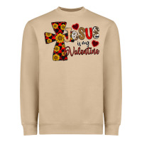 Mushroom Jesus is My Valentine Cross Heavyweight Sweatshirt - CowhideDigitalArt