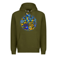 Army Green World Down Syndrome Day Premium Hoodie - CowhideDigitalArt