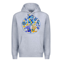 Heather Grey World Down Syndrome Day Premium Hoodie - CowhideDigitalArt