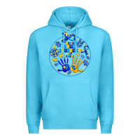 Ocean Blue World Down Syndrome Day Premium Hoodie - CowhideDigitalArt