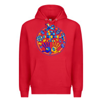 Red World Down Syndrome Day Premium Hoodie - CowhideDigitalArt