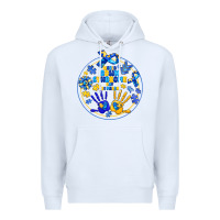 White World Down Syndrome Day Premium Hoodie - CowhideDigitalArt