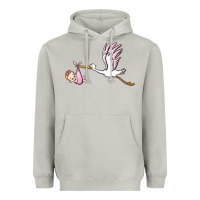 Moon Dust stork with baby girl Heavyweight Hoodie - BarkalooDesign