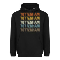 Black Retro Vintage Tottenham London Heavyweight Hoodie - trangStudio