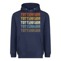 Navy Retro Vintage Tottenham London Heavyweight Hoodie - trangStudio