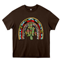 Chocolate Brown christmas cactus rainbow Heavy Core Tee - JahusDesignShop