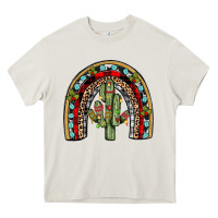 Cream christmas cactus rainbow Heavy Core Tee - JahusDesignShop