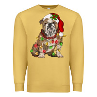 Antique Gold Christmas english bulldog Premium Sweatshirt - BarkalooDesign