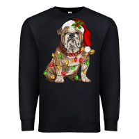 Black Christmas english bulldog Premium Sweatshirt - BarkalooDesign