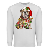 Dove Grey Christmas english bulldog Premium Sweatshirt - BarkalooDesign