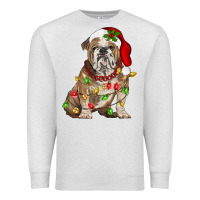 Oatmeal Heather Christmas english bulldog Premium Sweatshirt - BarkalooDesign