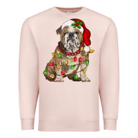 Pale Pink Christmas english bulldog Premium Sweatshirt - BarkalooDesign