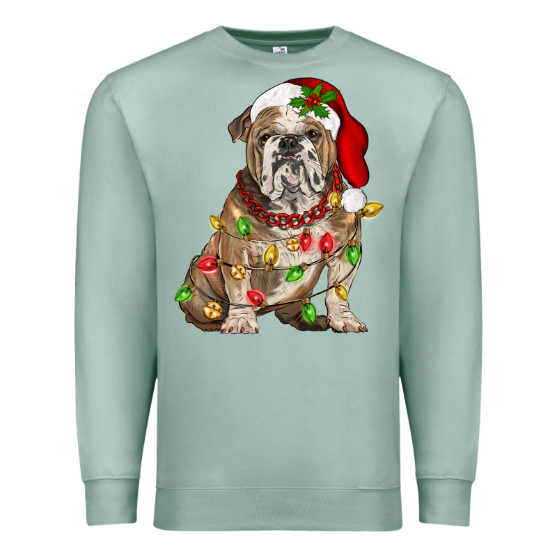 Christmas English Bulldog Premium Sweatshirt by BarkalooDesign | Teevron