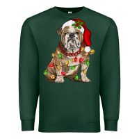 Sports Green Christmas english bulldog Premium Sweatshirt - BarkalooDesign
