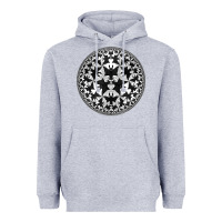 Heather Grey M.C. Escher Circle Limit IV Heavyweight Hoodie - trangStudio