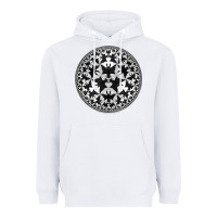White M.C. Escher Circle Limit IV Heavyweight Hoodie - trangStudio