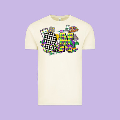 Registered Nurse Mardi Gras Vintage Tee Designed By Cowgirlartshop