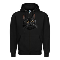 Black Bombay Cat Face Zipper Hoodie - LillyAllenDesigns