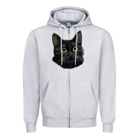 Heather Grey Bombay Cat Face Zipper Hoodie - LillyAllenDesigns
