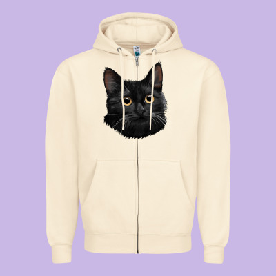 Bombay Cat Face Zipper Hoodie Designed By Lillyallendesigns