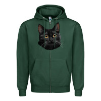 Sports Green Bombay Cat Face Zipper Hoodie - LillyAllenDesigns