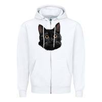 White Bombay Cat Face Zipper Hoodie - LillyAllenDesigns