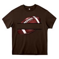 Chocolate Brown football name frame Heavy Core Tee - BarkalooDesign