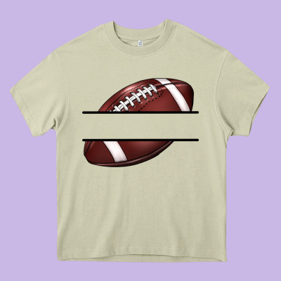 Football Name Frame Heavy Core Tee Designed By Barkaloodesign