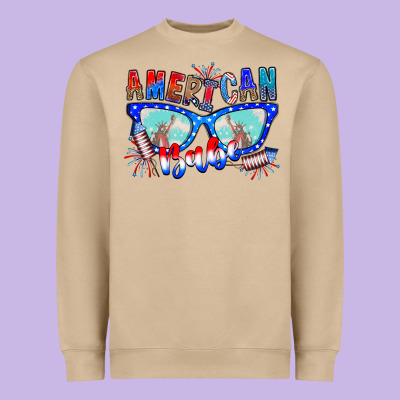 American Babe Heavyweight Sweatshirt Designed By Cowhidedigitalart