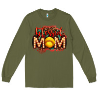 Army Green blessed softball mom lightbulb letters Long Sleeve Tee - OliviaCreatesArt
