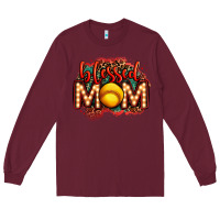 Burgundy blessed softball mom lightbulb letters Long Sleeve Tee - OliviaCreatesArt