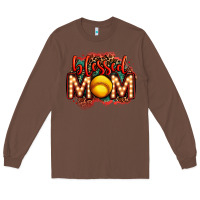 Chestnut blessed softball mom lightbulb letters Long Sleeve Tee - OliviaCreatesArt