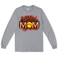 Heather Grey blessed softball mom lightbulb letters Long Sleeve Tee - OliviaCreatesArt