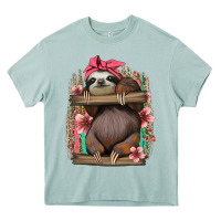 Arona cute floral baby sloth Heavy Core Tee - Jasminsmagicworld