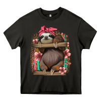 Asphalt cute floral baby sloth Heavy Core Tee - Jasminsmagicworld