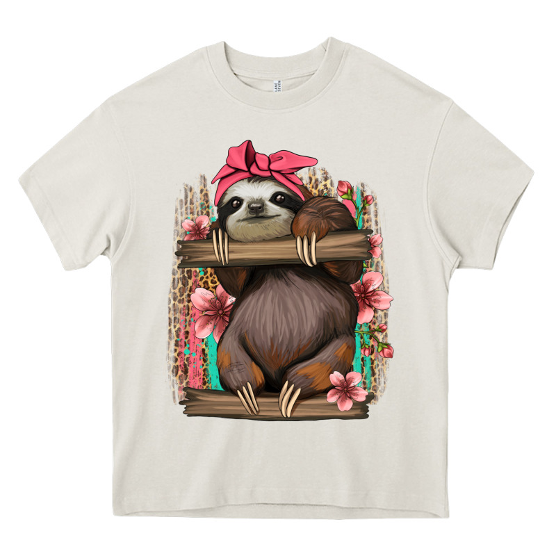 Cute Floral Baby Sloth Heavy Core Tee by Jasminsmagicworld | Teevron
