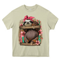 Mossy cute floral baby sloth Heavy Core Tee - Jasminsmagicworld