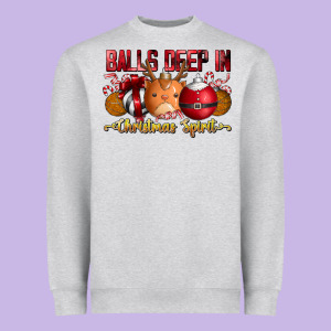 Balls Deep In Christmas Spirit Heavyweight Sweatshirt Designed By Cowhidedigitalart
