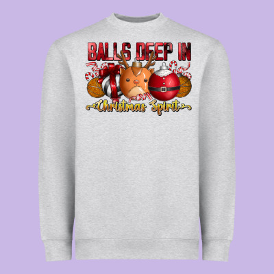 Balls Deep In Christmas Spirit Heavyweight Sweatshirt Designed By Cowhidedigitalart
