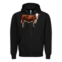 Black hereford cow Zipper Hoodie - LillyAllenDesigns