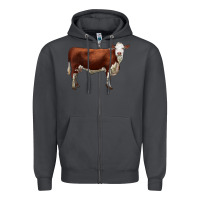 Smoke hereford cow Zipper Hoodie - LillyAllenDesigns
