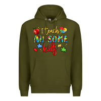 Army Green i teach au some kids Premium Hoodie - LillyAllenDesigns