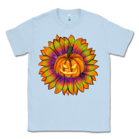 Dusty Blue Halloween Sunflower Classic Tee - RanaPortraitStore