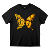 Black childhood cancer butterfly Heavy Core Tee - Jasminsmagicworld