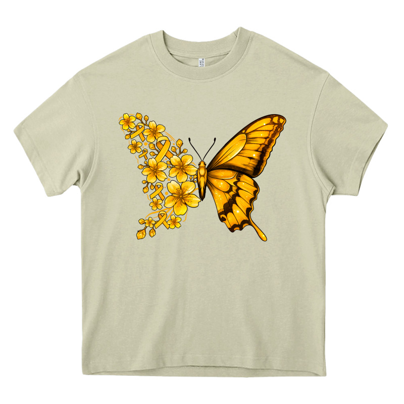 Childhood Cancer Butterfly Heavy Core Tee by Jasminsmagicworld | Teevron