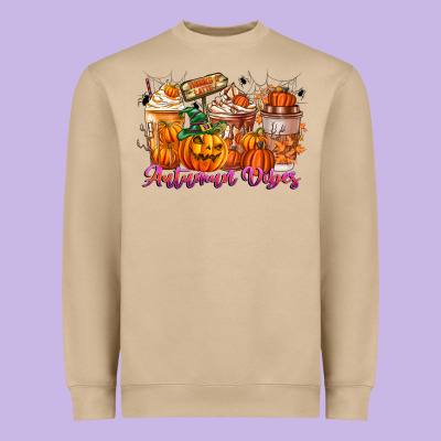 Thanks A Latte Autumn Vibes Heavyweight Sweatshirt Designed By Cowhidedigitalart