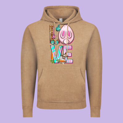 Love Rabbit Easter Day Vintage Hoodie Designed By Howdyjamesfarm