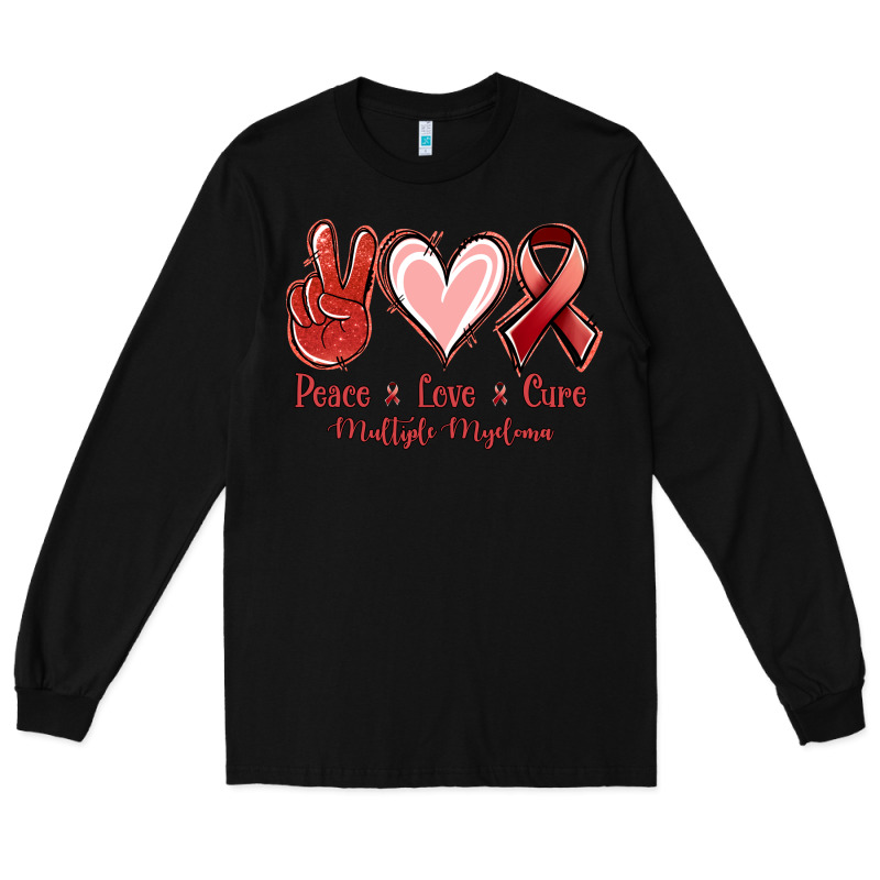 Peace Love Cure Multiple Myeloma Cancer Long Sleeve Tee by Jasminsmagicworld | Teevron